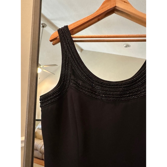 Women's Antonio Melanie Beaded Neck Elegant Cocktail Sheath Dress, Size 14 Black - Picture 3 of 5